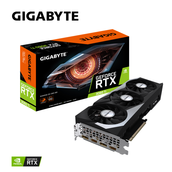 Placa video Gigabyte GeForce RTX 3060 Ti GAMING OC 8G, 2x DisplayPort, 2x HDMI, 8GB GDDR6X, 1740MHz, 256bit, PCI-E 4.0 x16, 448GB/s Placa video Gigabyte GeForce RTX 3060 Ti GAMING OC 8G, 2x DisplayPort, 2x HDMI, 8GB GDDR6X, 1740MHz, 256bit, PCI-E 4.0 x16, 448GB/s