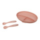 Set farfurie si lingurita silicon, roz Set farfurie si lingurita silicon, roz