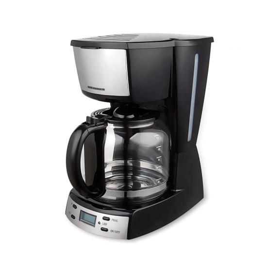 Cafetiera digitala Heinner HCM-D918X, display LCD, putere: 900W, capacitate: 1.8 L, control electronic, timer programabil, afisare ceas, functie de mentinere la cald, oprire automata dupa 40 min, mecanism anti-picurare, picioruse anti alunecare, suport fi