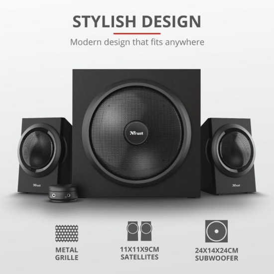 Sistem audio Trust Yuri 2.1, 60W, negru Sistem audio Trust Yuri 2.1, 60W, negru