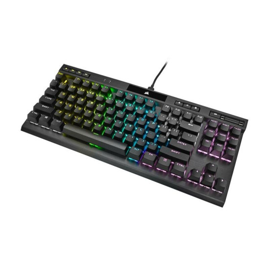 Tastatura Gaming Mecanica Corsair K70 RGB TKL Champion Series, Iluminare RGB iCUE, Switch Optic Corsair OPX Rapidfire, Butoane Doubleshot PBT, Negru Tastatura Gaming Mecanica Corsair K70 RGB TKL Champion Series, Iluminare RGB iCUE, Switch Optic Corsair OPX Rapidfire, Butoane Doubleshot PBT, Negru