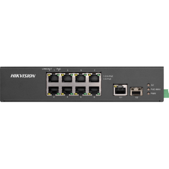 Switch Hikvision DS-3T0310HP-E/HS, 8-Port, HiPOE Switch Hikvision DS-3T0310HP-E/HS, 8-Port, HiPOE