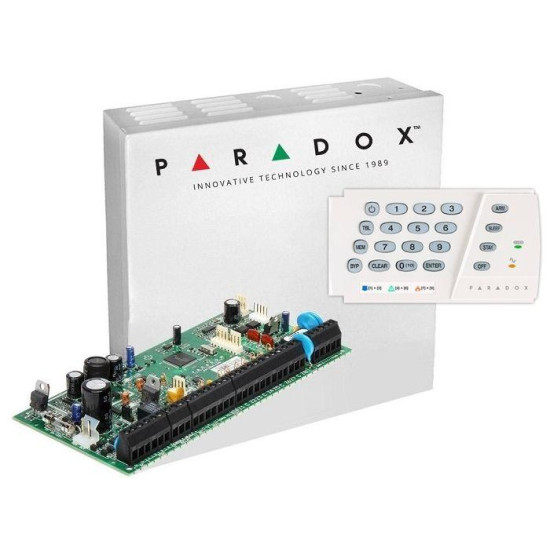 Centrala Paradox SP6000+; 8 zone pe placa (16 cu dublare zona ATZ);2 PGM pe placa, extensibile la 16 (dintre care oricare poate fi wireless);Actualizare firmware local via BabyWare;Numere de telefon raportare: 3 pentru stația centrală, 5 personale, 1 page Centrala Paradox SP6000+; 8 zone pe placa (16 cu dublare zona ATZ);2 PGM pe placa, extensibile la 16 (dintre care oricare poate fi wireless);Actualizare firmware local via BabyWare;Numere de telefon raportare: 3 pentru stația centrală, 5 personale, 1 page