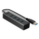 Hub USB Lindy LY-43324, 4 Port, USB 3.0, negru