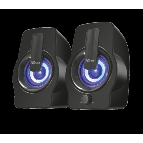 Boxe Stereo Trust Gemi RGB 2.0 Speaker, 6W, negru