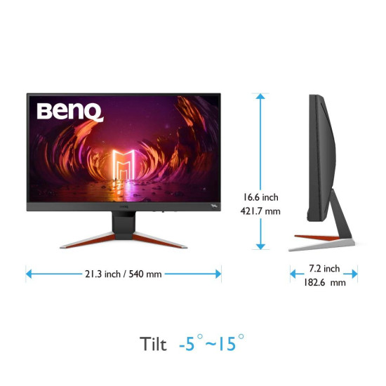 MONITOR BENQ EX240N 23.8 inch, Panel Type: VA, Backlight: LED backlight, Resolution: 1920x1080, Aspect Ratio: 16:9,  Refresh Rate:165Hz, Response time GtG: 4ms(GtG), Brightness: 250 cd/m², Contrast (static): 3000:1, Viewing angle: 178°/178°, HDR10, Color 