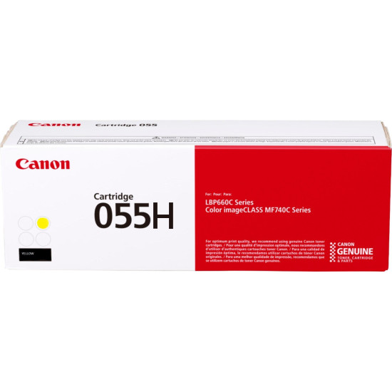 Toner Canon CRG055HY Yellow capacitate 5.9k pagini, pentru LBP66x, MF74x. Toner Canon CRG055HY Yellow capacitate 5.9k pagini, pentru LBP66x, MF74x.