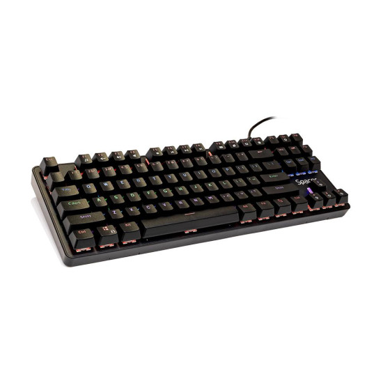 Tastatura Mecnaica Spacer SPKB-MK-IMMORTAL cu fir, USB, switch-uri mecanice albastre, 50 mil. apasari, 87 taste, anti-ghosting 28 taste, anti-spill, black