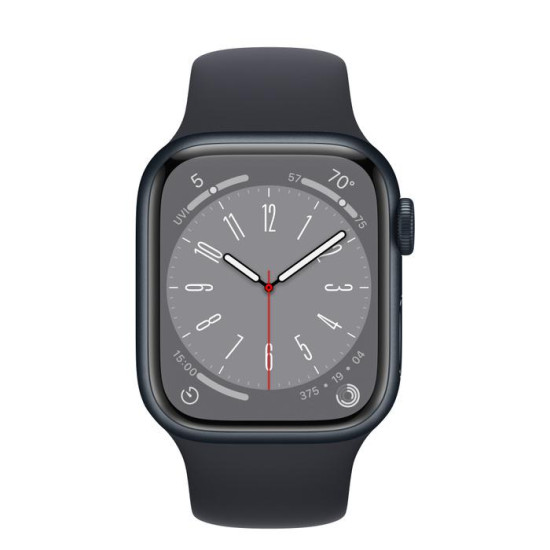 Apple Watch S8 GPS 41mm Midnight Aluminium Case with Midnight Sport Band - S/M