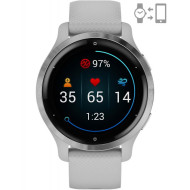 Ceas Smartwatch Garmin Venu 2S, GPS Wi-Fi, Mist Grey + Passivated