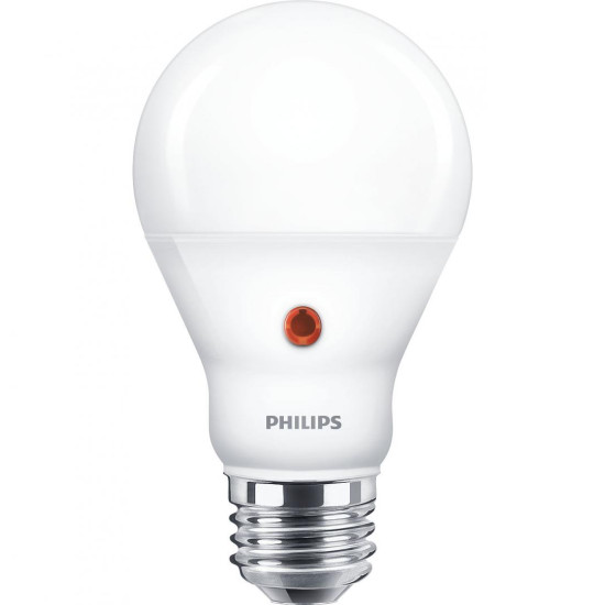 Bec LED cu senzor de lumina Philips A60, EyeComfort, E27, 7.5W (60W),806 lm, lumina calda (2700K), mat