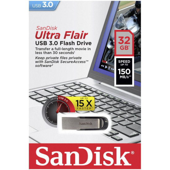 Memorie USB Flash Drive SanDisk Ultra Flair, 32GB, USB 3.0