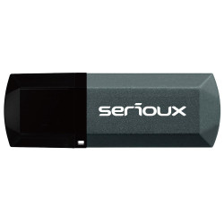 USB Flash Drive Serioux 8 GB DataVault V153, USB 2.0, black, dimensiuni 54,4 x 19,3 x 7,3 mm, greutate 12g, rata de transfer la citire (MB/s): 20, rata de transfer la scriere (MB/s): 10