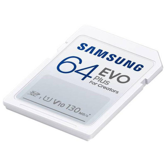Card de Memorie SDXC Samsung Evo Plus, MB-SC64K/EU, 64GB, Class U1, V10 Card de Memorie SDXC Samsung Evo Plus, MB-SC64K/EU, 64GB, Class U1, V10
