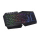 Tastatura gamig Serioux Andor, 104 taste, 19 taste Anti-ghosting , design ergonomic, iluminare rainbow, structura metalica neagra, taste negre, design cu palm rest, cablu USB 1.5M PVC, plug and play, compatibila cu Windows 2000/XP/9X/VISTA/7/8/10 Tastatura gamig Serioux Andor, 104 taste, 19 taste Anti-ghosting , design ergonomic, iluminare rainbow, structura metalica neagra, taste negre, design cu palm rest, cablu USB 1.5M PVC, plug and play, compatibila cu Windows 2000/XP/9X/VISTA/7/8/10