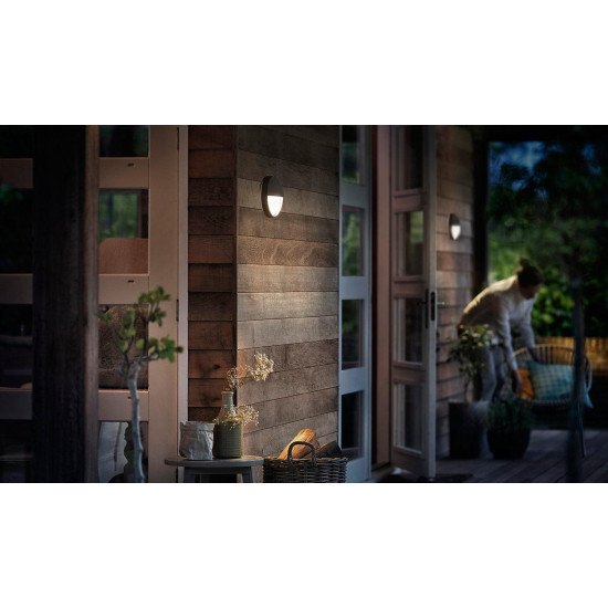 Aplica LED pentru exterior cu senzor de miscare Philips Capricorn, 6W (47W), 600 lm, lumina calda (2700K), IP44, 78x214mm, Antracit Aplica LED pentru exterior cu senzor de miscare Philips Capricorn, 6W (47W), 600 lm, lumina calda (2700K), IP44, 78x214mm, Antracit