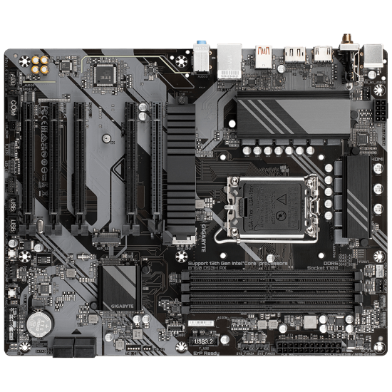 Placa de baza GIGABYTE B760 DS3H AX LGA1700, 4x DDR5 7600MHz, 1x HDMI, 1x DisplayPort, 5x PCIe x16, 2x M.2, 4x SATA 6Gbps, LAN 1Gbps, WIFI 6E, ATX