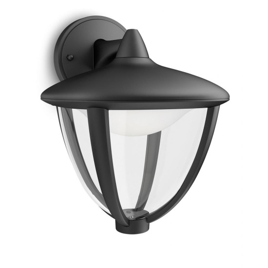 Aplica tip felinar LED pentru exterior Philips Hue Robin DOWN, 4.5W (42W), 430 lm, lumina calda (2700K), IP44, 200x174x230mm, Negru