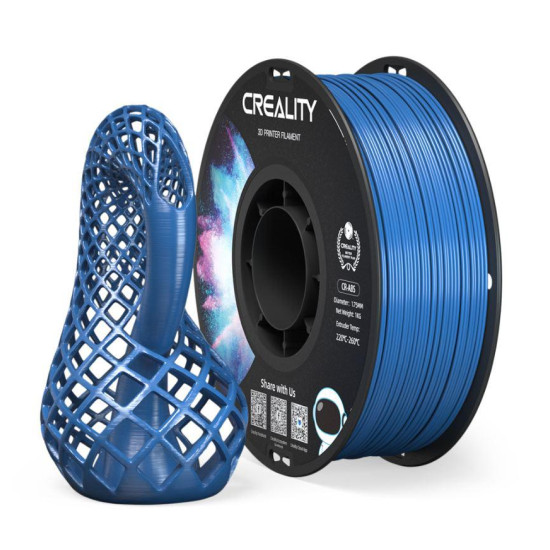 CREALITY CR-ABS 3D Printer Filament, BLUE ,temperatura printare: 220-260, Diametru Filament: 1.75mm, rezistenta la tractiune: 43MPa,diametru suport filament:  200mm, NON-Toxic, Utilizare: pana la 6 luni de la deschiderea ambalajului.