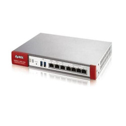 Zyxel USGFLEX200 Security Gateway, 10/100/1000 Mbps RJ-45 ports, 4 x LAN/DMZ 2 x WAN, 1 x SFP,2 x USB 3.0, 1800Mbps, 12V DC, 2.5A max, Rack-mountable, VPN IKEv2, IPSec, SSL, L2TP/IPSec.