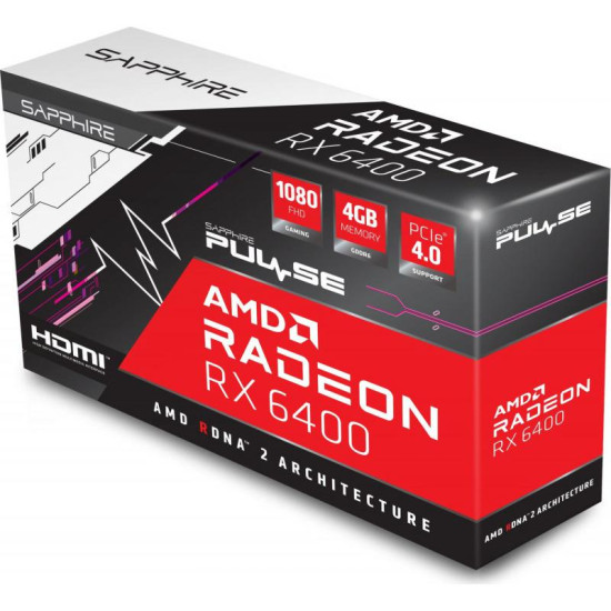 Placa video Sapphire Radeon RX 6400 PULSE, 4GB GDDR6, 64-bit Placa video Sapphire Radeon RX 6400 PULSE, 4GB GDDR6, 64-bit