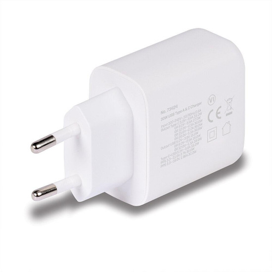 Incarcator Lindy USB Type-A & C 30W Incarcator Lindy USB Type-A & C 30W