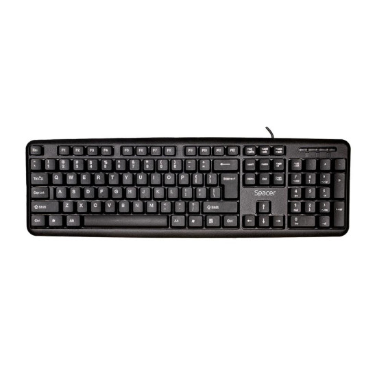 Tastatura Spacer SPKB-S62 cu fir, USB, 104 taste, anti-spill, negru Tastatura Spacer SPKB-S62 cu fir, USB, 104 taste, anti-spill, negru