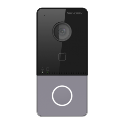 Post videointerfon de exterior WIFI Hikvision DS-KV6113-WPE1(C), montaj aparent pentru o familie, camera HD 2MP, True WDR, unghi vizualizare: Horizontal:  129° Vertical: 75°, iluminare IR 3 metri, cititor de card incorporat Mifare 13.56 MHz, comunicare au