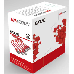 Cablu U/UTP cat. 5E Hikvision, DS-1LN5E-S, 4x24AWG, material cupru integral, ANSI/TIA-568-C.2 PVC, cutie 305 metri.