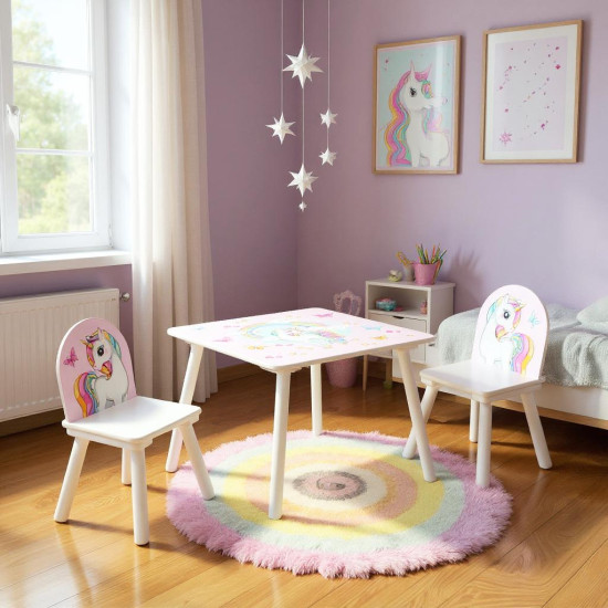 Set 2 scaune +birou Unicorns, U-Grow Set 2 scaune +birou Unicorns, U-Grow