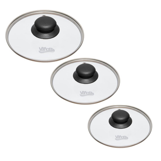 SET 3 CAPACE STICLA,20/18/16 CM, VANORA HOME SET 3 CAPACE STICLA,20/18/16 CM, VANORA HOME