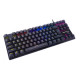 Tastatura gaming mecanica Serioux Freya, switch OUTEMU blue, pana la 50 milioane click-uri, 87 taste, 26 taste Anti-ghosting , 9 moduri de iluminare rainbow, material: ABS, layout US, palm rest de piele detasabil,  forta actionare: 60g ± 10g, plug and pla