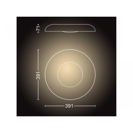 Plafoniera LED Philips Hue Still, Bluetooth, 22.5W (204W), 2500 lm, lumina alba (2200-6500K), IP20, Metal/Plastic, 39.1cm, Negru, In trerupator cu variator inclus