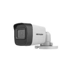 Camera de supraveghere Hikvision MINI BULLET DS-2CE16H0T-ITPFS 3.6mm fixed focal lens, Smart IR, up to 25 m IR distance, Audio over coaxial cable, built-in mic,4 in 1 video output (switchable TVI/AHD/CVI/CVBS), IP67, Material:Plastic,Dimension:58 mm × 61 