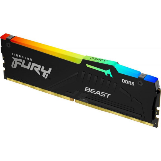 Memorie RAM Kingston FURY Beast RGB, DIMM, 16GB (2x8GB) DDR5, CL40, 5200MHz Memorie RAM Kingston FURY Beast RGB, DIMM, 16GB (2x8GB) DDR5, CL40, 5200MHz