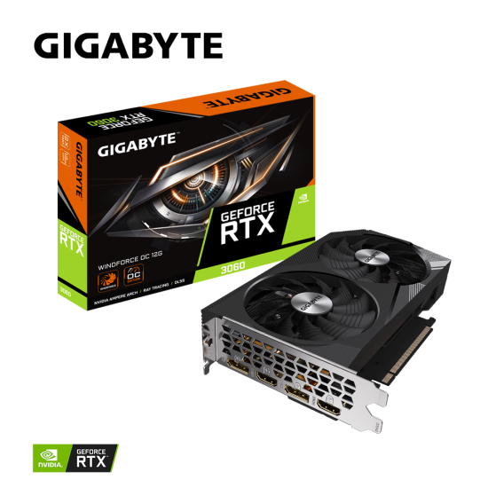 Placa video Gigabyte GeForce RTX 3060 WINDFORCE OC 12G rev.2, 2x DisplayPort, 2x HDMI, 12GB GDDR6, 1792MHz, 192bit, PCI-E 4.0 x16, 360GB/s Placa video Gigabyte GeForce RTX 3060 WINDFORCE OC 12G rev.2, 2x DisplayPort, 2x HDMI, 12GB GDDR6, 1792MHz, 192bit, PCI-E 4.0 x16, 360GB/s