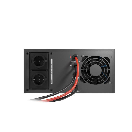 UPS NJOY Aira 1200 centrale de incalzire, 1.2KVA / 1KVA, 2 x prize conectate la baterie, Display LCD, Fara baterie (necesita acumulator extern de minim 40Ah pentru a functiona)
