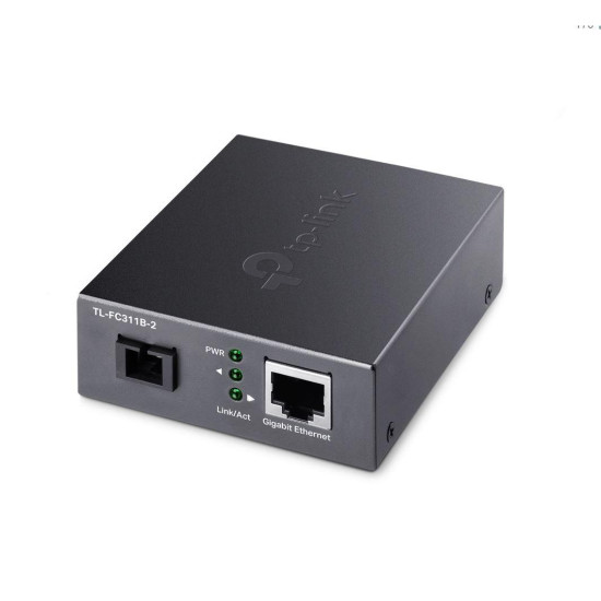 TP-LINK Gigabit WDM Media Converter, TL-FC311B-2, Standarde si protocoale: IEEE 802.3i, 802.3u, 802.3ab, 802.3z, interfata: 1 x Gigabit SC fiber, 1× 10/100/1000 Mbps RJ45 Port (Auto MDI/MDIX), UTP category 5, 5e cable (maximum 100m), dimensiuni: 94.5×73.0