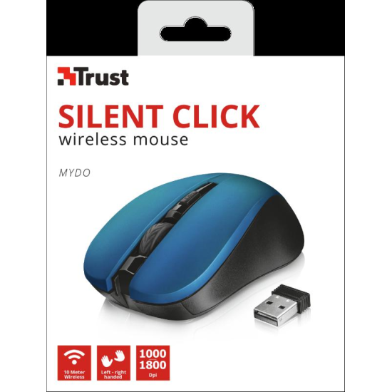 Mouse Trust Mydo Silent Click, Wireless, blue