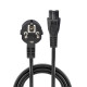 Cablu alimentare schuko Lindy IEC C5, 2m, negru  Description  Schuko Mains Plug to Clover Leaf IEC C5 Socket Cable material: H05 VV-F 3G 1.00 100% electrical and mechanical inspection VDE approved Colour: Black Fully moulded  https://www.lindy-internation