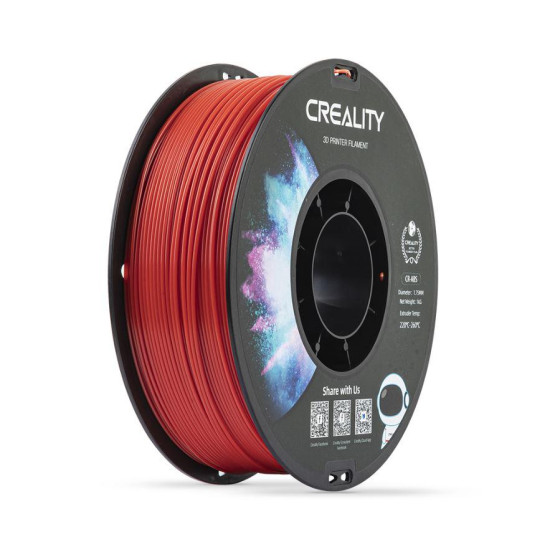 CREALITY CR-ABS 3D Printer Filament, red, temperatura printare: 220-260, Diametru Filament: 1.75mm, rezistenta la tractiune: 43MPa,diametru suport filament:  200mm, NON-Toxic, Utilizare: pana la 6 luni de la deschiderea ambalajului.