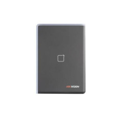 Cititor de card Hikvision DS-K1108AM, Pro series,  citeste carduri Mifare 13.56 MHz, distanta de citire: ≤ 50 mm, comunicare: RS-485, Wiegand (W26, W34) protocol si OSDP protocol,  indicator LED de stare si alimentare, tamper, buzzer, alimentare: 12 VDC, 