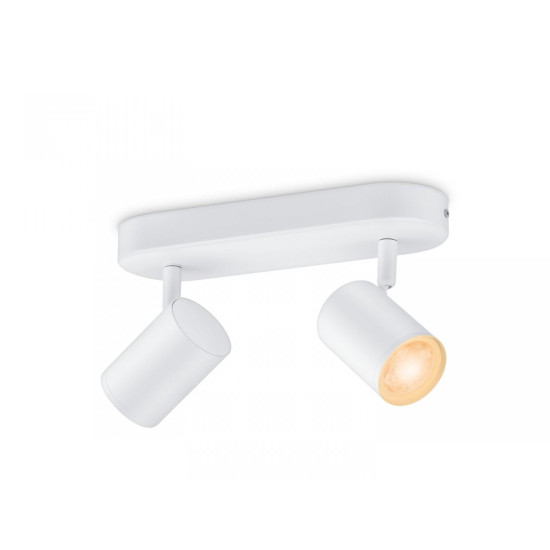 Spot LED RGB WiZ Imageo, Wi-Fi, Bluetooth, 2x4.9W, 690 lm, lumina alba si color (2200-6500K), IP20, Metal, Alb