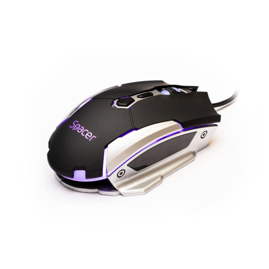 MOUSE Spacer Gaming SPGM-PULSAR-LITE, cu fir, USB, optic, 3.200 dpi, butoane/scroll 7/1, iluminare, negru