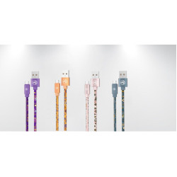 Tellur Graffiti USB to Type-C cable, 3A, 1m, pink