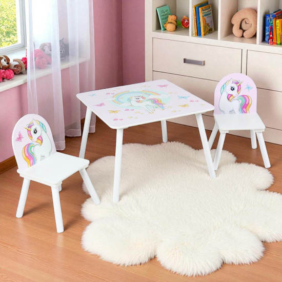 Set 2 scaune +birou Unicorns, U-Grow Set 2 scaune +birou Unicorns, U-Grow