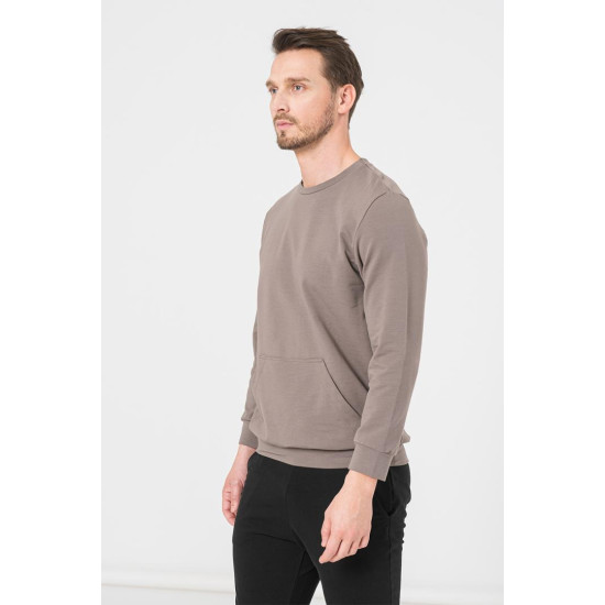 BLUZA COTON CASUAL BARBATI TAUPE-S