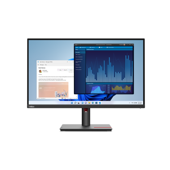 Monitor Lenovo ThinkVision T27h-30, QHD IPS, 16:9, Brightness: 350 nits, Contrast ratio: 1000:1, Response time: 4 ms / 6 ms , Connectors: 1x HDMI 2.0, 1x DP 1.4, 1x DP Out, 1x USB-C 3.2 Gen 1