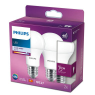 2 Becuri LED Philips A60, EyeComfort, E27, 10W (75W), 1055 lm, lumina neutra (4000K), mat