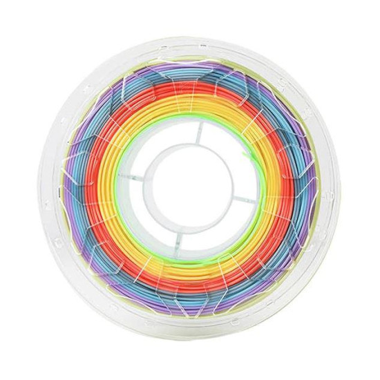 CREALITY CR PLA 3D Printer Filament, Rainbow, Printing temperature: 190-220, Filament diameter: 1.75mm, Tensile strength: 60MPa, Size of filament wheel: Diameter 200mm, height 66mm, hole diameter 56mm. Utilizare: pana la 6 luni de la deschiderea ambalajul